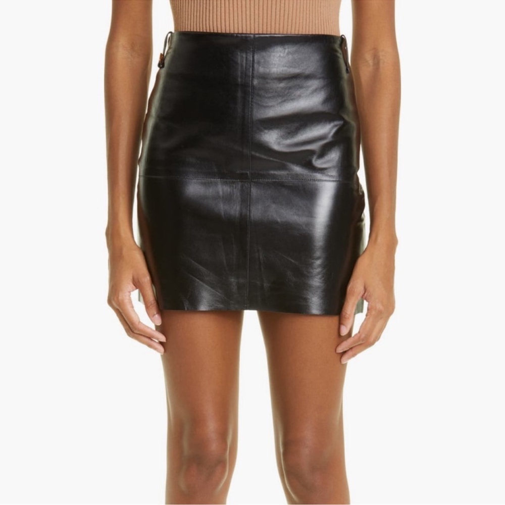 NWT AERON Leather Pencil Skirt Black